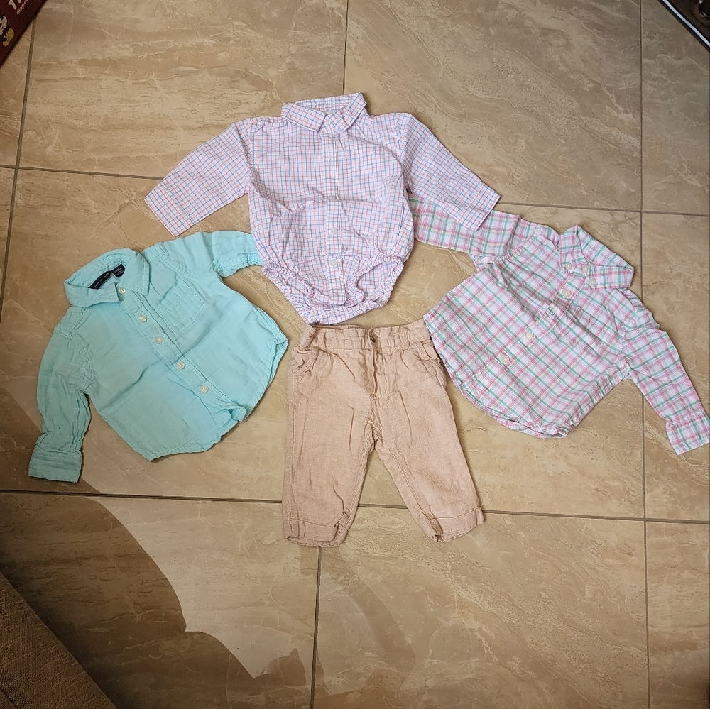 Bundle of Linen Pants and 3 dress shirts